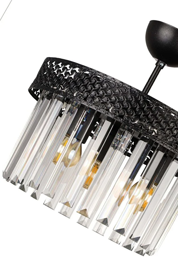 Sitrus 3.lü Eskitme Lux Kristal Taşlı Avize